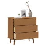 vidaXL Příborník MOLDE Karamele 80 x 40 x 80 cm Borovicový masív – Obrázok 3