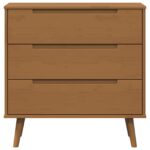 vidaXL Příborník MOLDE Karamele 80 x 40 x 80 cm Borovicový masív – Obrázok 5