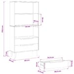 vidaXL Knižnica MOLDE 85 x 35 x 170,5 cm Borovicový masív Karamele – Obrázok 8