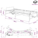 vidaXL Elektrický nastaviteľný rám postele Čierna 75 x 190 cm Oceľ – Obrázok 11