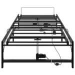 vidaXL Elektrický nastaviteľný rám postele Čierna 75 x 190 cm Oceľ – Obrázok 6