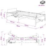 vidaXL Elektrický nastaviteľný rám postele Čierna 90 x 190 cm Oceľ – Obrázok 11