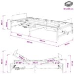 vidaXL Elektrický nastaviteľný rám postele Biela 90 x 200 cm Oceľ – Obrázok 11