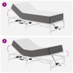 vidaXL Elektrický nastaviteľný rám postele Biela 100 x 190 cm Oceľ – Obrázok 10