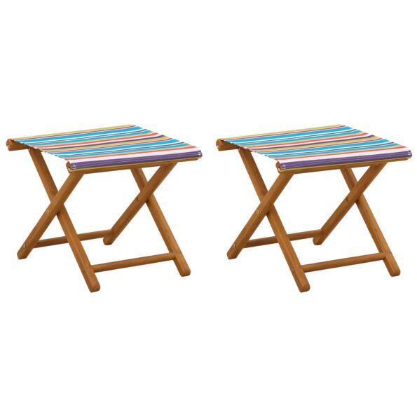vidaXL Lehátko 2 pcs Masívne eukalyptové drevo Viacfarebný – Obrázok 2
