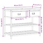 vidaXL Kúpeľňová skriňa Prírodná 90 x 45 x 75 cm Husté teakové drevo – Obrázok 9