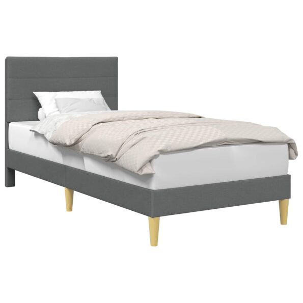 vidaXL Rám postele s čelnou doskou Tmavosivá 100 x 190 cm Látka – Obrázok 2