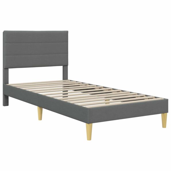 vidaXL Rám postele s čelnou doskou Tmavosivá 100 x 190 cm Látka – Obrázok 3