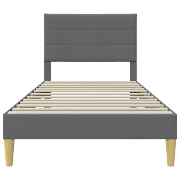 vidaXL Rám postele s čelnou doskou Tmavosivá 100 x 190 cm Látka – Obrázok 4