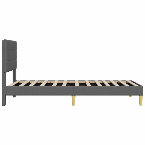 vidaXL Rám postele s čelnou doskou Tmavosivá 100 x 190 cm Látka – Obrázok 5