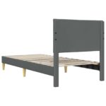 vidaXL Rám postele s čelnou doskou Tmavosivá 100 x 190 cm Látka – Obrázok 6