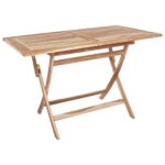 vidaXL Skladací záhradný stôl Prírodná 120 x 70 x 75,5 cm – Obrázok 2