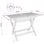 vidaXL Skladací záhradný stôl Prírodná 120 x 70 x 75,5 cm – Obrázok 9