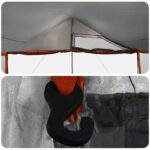 vidaXL Rodinný stan so strechou Šedá a oranžová 600 x 400 x 268 cm – Obrázok 10