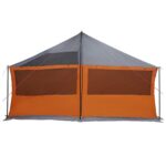 vidaXL Rodinný stan so strechou Šedá a oranžová 600 x 400 x 268 cm – Obrázok 5