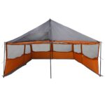 vidaXL Rodinný stan so strechou Šedá a oranžová 600 x 400 x 268 cm – Obrázok 6