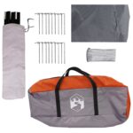 vidaXL Rodinný stan so strechou Šedá a oranžová 600 x 400 x 268 cm – Obrázok 9