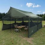 vidaXL Rodinný stan Armádna zelená 600 x 400 x 268 cm Polyester a oceľ