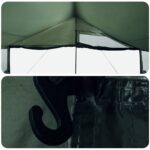vidaXL Rodinný stan Armádna zelená 600 x 400 x 268 cm Polyester a oceľ – Obrázok 10