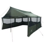 vidaXL Rodinný stan Armádna zelená 600 x 400 x 268 cm Polyester a oceľ – Obrázok 2