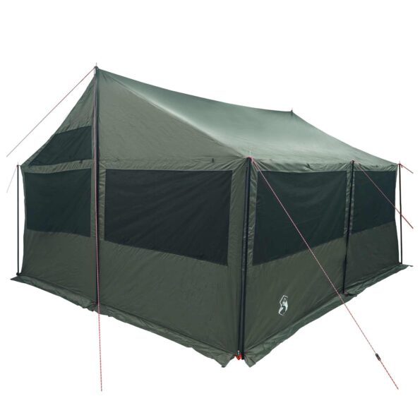 vidaXL Rodinný stan Armádna zelená 600 x 400 x 268 cm Polyester a oceľ – Obrázok 3