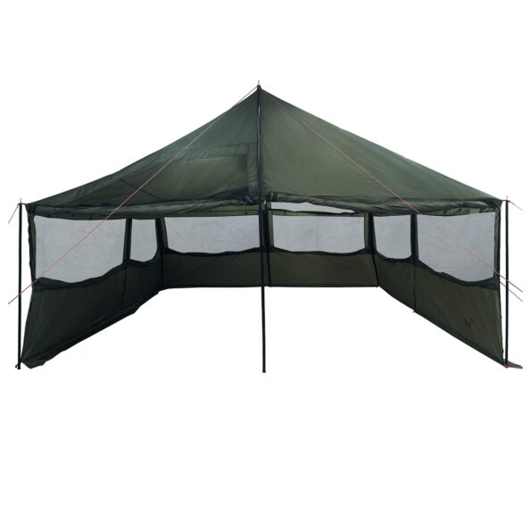 vidaXL Rodinný stan Armádna zelená 600 x 400 x 268 cm Polyester a oceľ – Obrázok 6