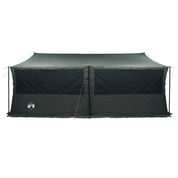 vidaXL Rodinný stan Armádna zelená 600 x 400 x 268 cm Polyester a oceľ – Obrázok 7