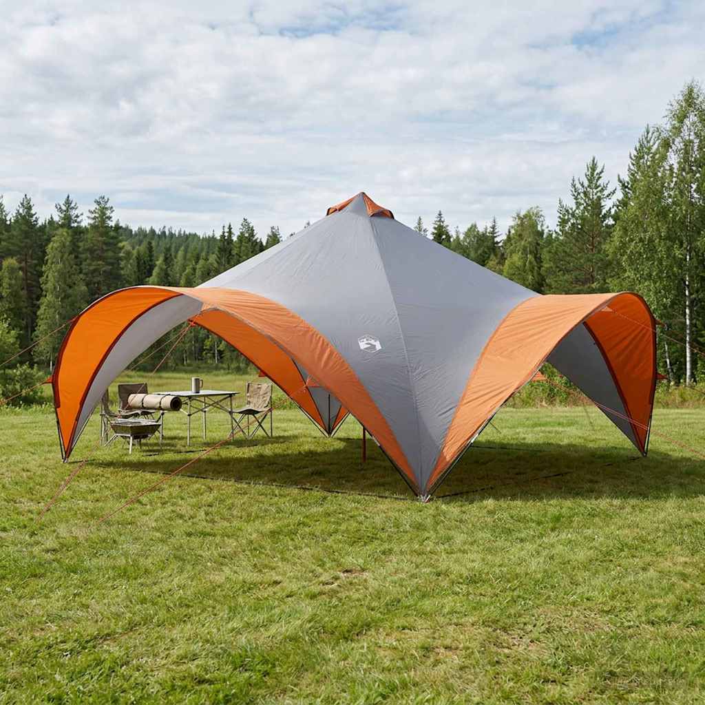 42028613_1.jpg vidaXL Párty stan Šedá a oranžová 600 x 600 x 400 cm Polyester a oceľ – Obrázok 1