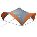 vidaXL Párty stan Šedá a oranžová 600 x 600 x 400 cm Polyester a oceľ – Obrázok 2
