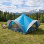vidaXL Tipi stan so strechou Modrá Pre 18 osôb Polyester a oceľ
