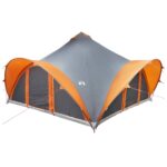 vidaXL Tipi stan Šedá a oranžová Pre 18 osôb Polyester a oceľ – Obrázok 3