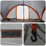 vidaXL Tipi stan Šedá a oranžová Pre 18 osôb Polyester a oceľ – Obrázok 8
