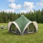 vidaXL Tipi stan so strechou Zelená Pre 6 osôb Polyester a oceľ