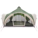 vidaXL Tipi stan so strechou Zelená Pre 6 osôb Polyester a oceľ – Obrázok 4