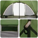 vidaXL Tipi stan so strechou Zelená Pre 6 osôb Polyester a oceľ – Obrázok 8