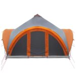 vidaXL Tipi stan Šedá a oranžová Pre 6 osôb Polyester a oceľ – Obrázok 5