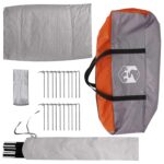vidaXL Tipi stan Šedá a oranžová Pre 6 osôb Polyester a oceľ – Obrázok 7