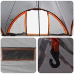 vidaXL Tipi stan Šedá a oranžová Pre 6 osôb Polyester a oceľ – Obrázok 8