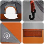 vidaXL Bočný stan Šedá a oranžová 410 x 410 x 250 cm Polyester a oceľ – Obrázok 11