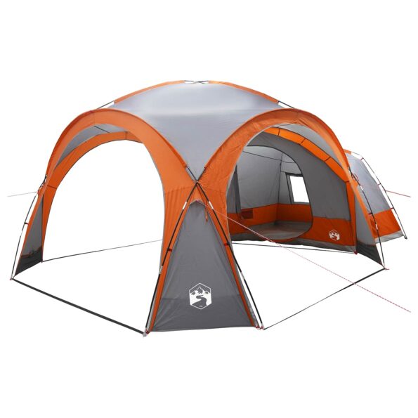 vidaXL Bočný stan Šedá a oranžová 410 x 410 x 250 cm Polyester a oceľ – Obrázok 2