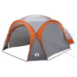 vidaXL Bočný stan Šedá a oranžová 410 x 410 x 250 cm Polyester a oceľ – Obrázok 3