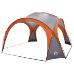 vidaXL Bočný stan Šedá a oranžová 410 x 410 x 250 cm Polyester a oceľ – Obrázok 4
