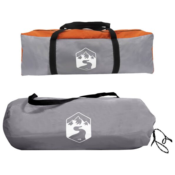 vidaXL Bočný stan Šedá a oranžová 410 x 410 x 250 cm Polyester a oceľ – Obrázok 9