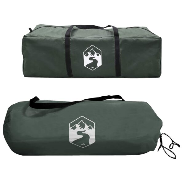 vidaXL Bočný stan Armádna zelená 410 x 410 x 250 cm Polyester a oceľ – Obrázok 9
