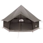 vidaXL Tipi stan Hnedá Šedá 300 x 300 x 200 cm Polyester a oceľ – Obrázok 4