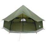 vidaXL Tipi stan Olivovo zelená 400 x 400 x 250 cm Polyester a oceľ – Obrázok 4