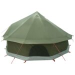 vidaXL Tipi stan Olivovo zelená 400 x 400 x 250 cm Polyester a oceľ – Obrázok 6