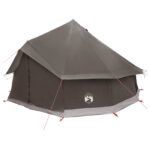 vidaXL Tipi stan Hnedá Šedá 400 x 400 x 250 cm Polyester a oceľ – Obrázok 3