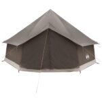 vidaXL Tipi stan Hnedá Šedá 400 x 400 x 250 cm Polyester a oceľ – Obrázok 5