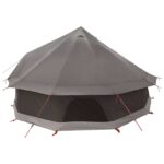 vidaXL Tipi stan Hnedá Šedá 400 x 400 x 250 cm Polyester a oceľ – Obrázok 6